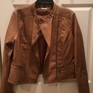 Vegan brown leather jacket
